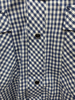 New Men’s Dickson Jenkins Blue Checkered Long Sleeve Pearl Snap 15.5 Medium K-65