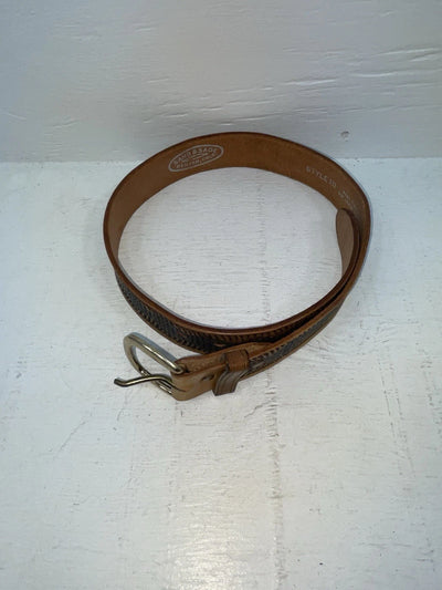 New Brown Genuine Leather Sand & Sage Tooled 28” Belt #533 NN-53
