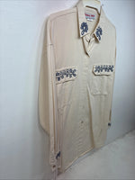 New Women’s Rochelle Forest Tan Designed Long Sleeve Button Up Medium YY-85