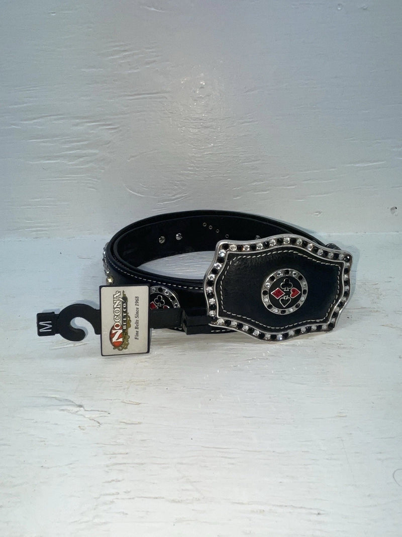New Black Genuine Leather Nocona Cards Bling M Belt #N3415001 Z-114￼