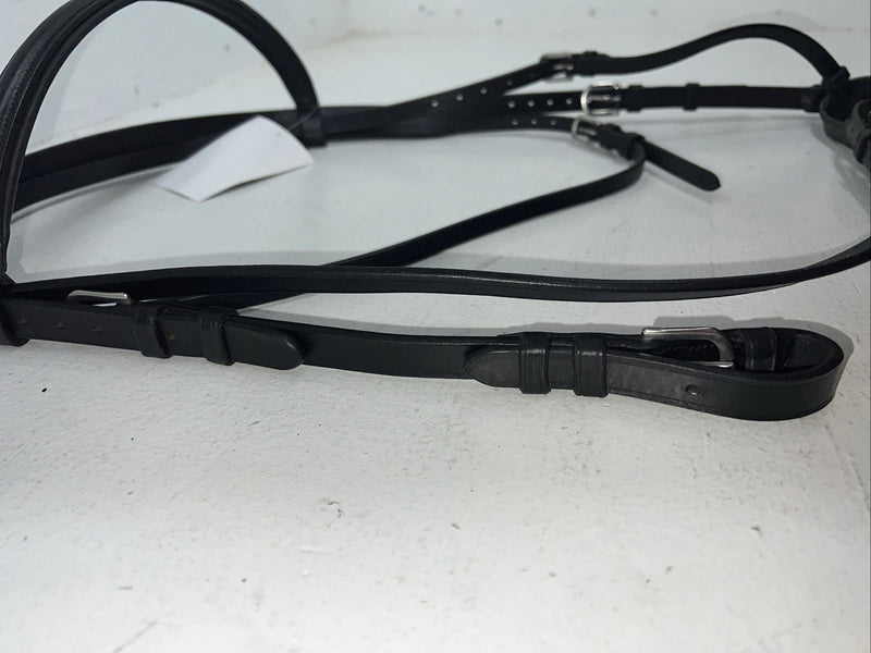New Camelot Black Leather Oversize Dressage Bridle #160507 BB-44