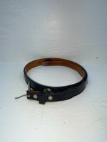 New Blue Genuine Leather Wright Silver Pendent 32” Belt #10493 Z-128