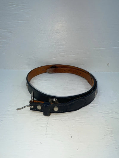 New Blue Genuine Leather Wright Silver Pendent 32” Belt #10493 Z-128
