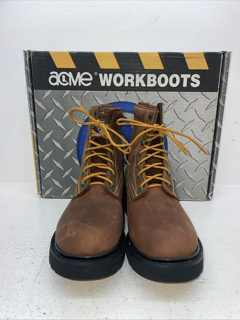 New Women’s Brown Lace Up Acme Cowboy Boots. 8070 8.5 8 1/2 M. 15-45
