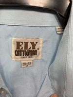 New Men’s ELY Cattleman Blue Stripe Long Sleeve Pearl Snap Medium J-81