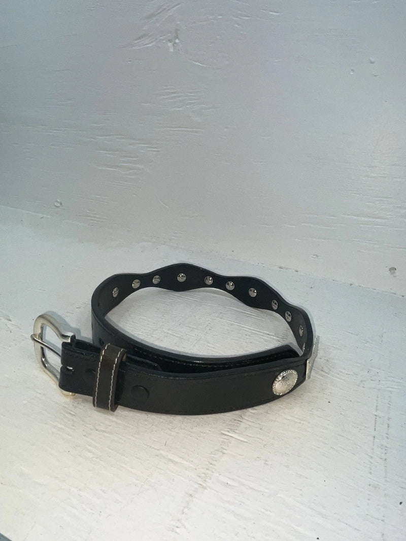 New Black Genuine Leather Nocona Silver Pendent 22” Belt #N4412001 NN-93