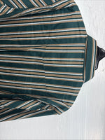 New Kids Wrangler Green Stripe Long Sleeve Button Up XL CC-89