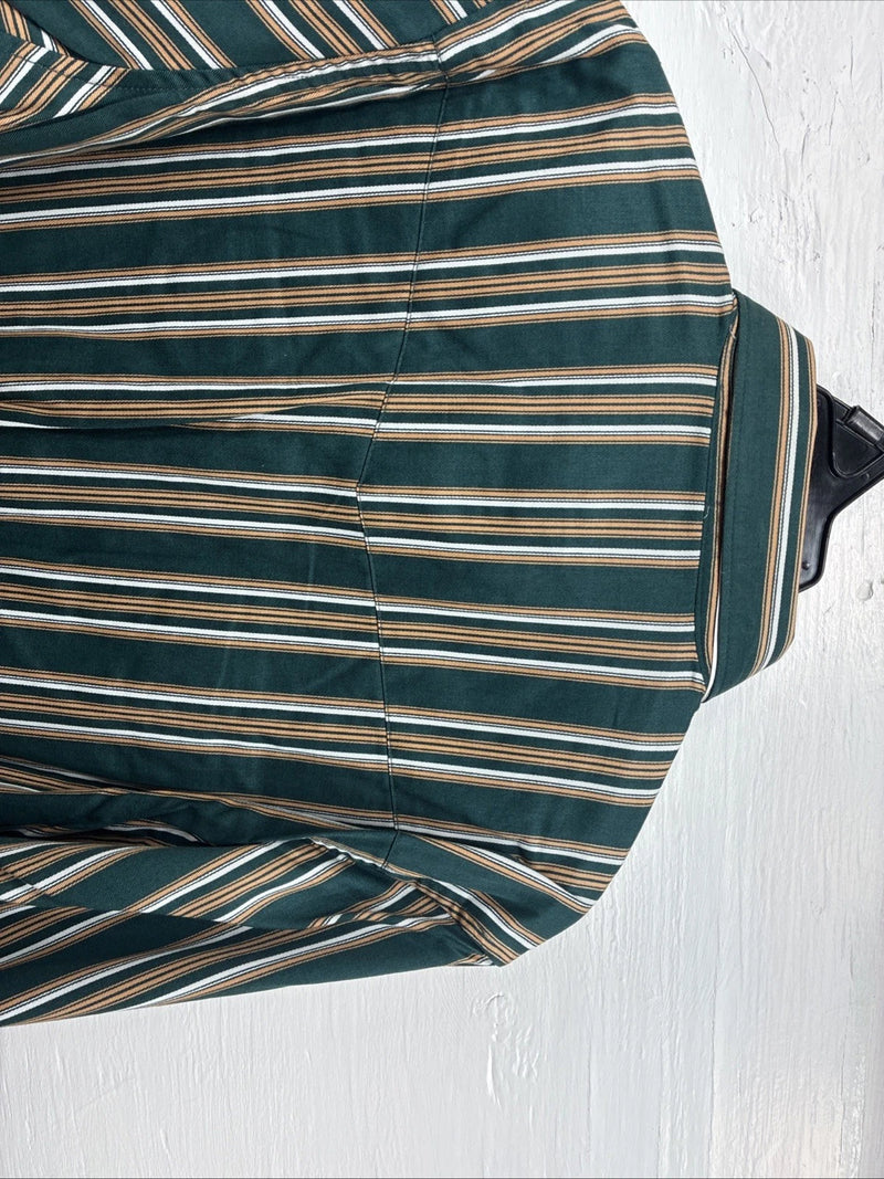 New Kids Wrangler Green Stripe Long Sleeve Button Up XL CC-89