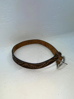 New Brown Genuine Leather Chambers Tooled 24” Belt #5551 NN-88