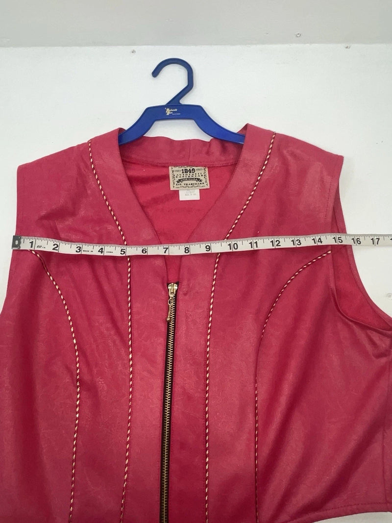 New Women’s Pink 1849 Cut Off Zip Up Vest S #77372 3B-64