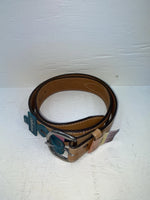 New Brown Genuine Leather Wrangler Color Stripes 34” Belt #621015 JJ-10