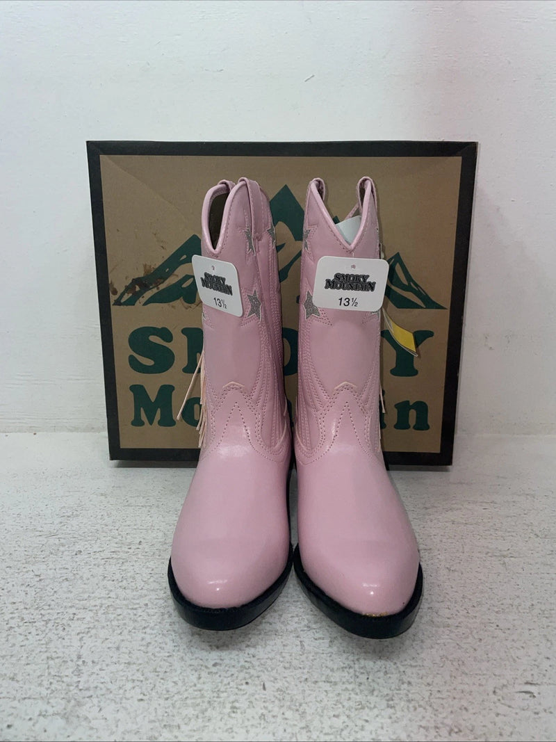 New Kids Pink With Fringe Smoky Mountain Cowboy Boots. 1058 C 13.5 13 1/2. 23-67