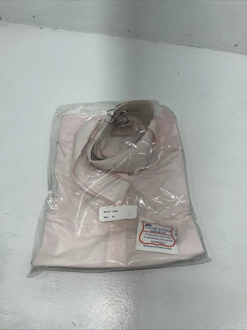 New Women’s Pink Star Rider Traditional Riding Shirt. Size 20 #11449 A-136