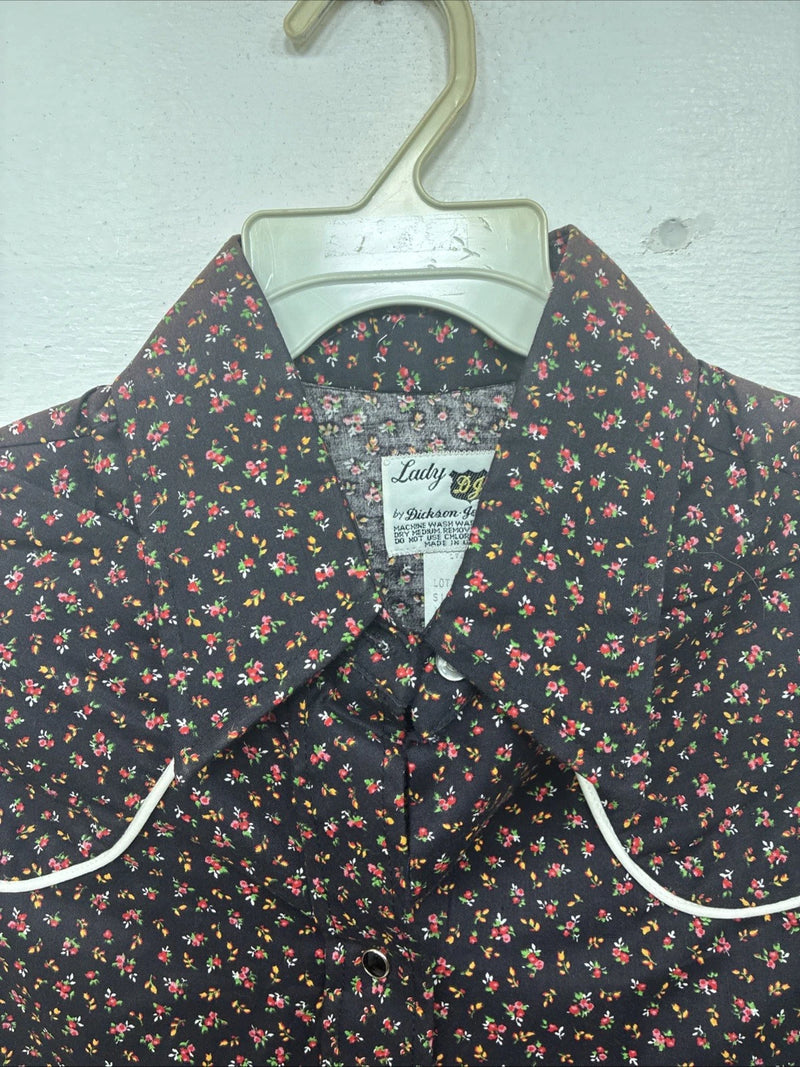 New Women’s Dickson Jenkins Floral Long Sleeve Pearl Snap Size 34 MM-104