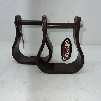 New Weaver Brown Plastic Adult Stirrups #30-1134 FF-4
