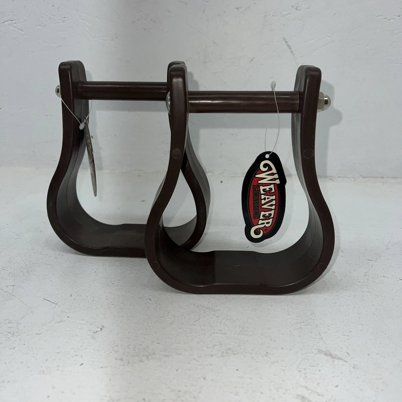 New Weaver Brown Plastic Adult Stirrups #30-1134 FF-4