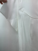 New Women’s Denim Jeans White Short Sleeve Button Up Large MM-139