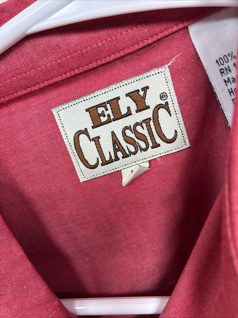 New Kids ELY Classic Pink Long Sleeve Button Up Size Medium DD-22