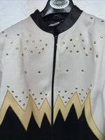 New Women’s 1849 Authentic Ranchwear White Yellow Short Show Jacket M WW-14