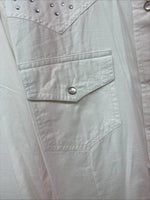 New Women’s Cumberland White Gem Long Sleeve Pearl Snap 2XL LL-82