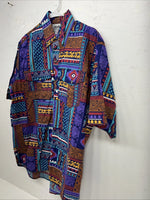New Men’s Multicolor The San Angelo Short Sleeve Button Up Shirt L P-52