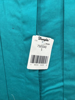New Men’s Wrangler Teal Western Design Long Sleeve Cover Button Up Small J-49