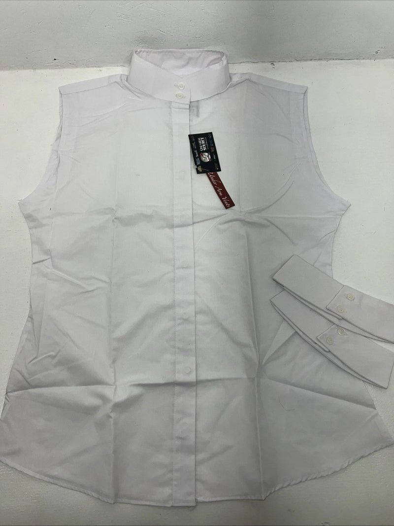 New Women’s White Sleeveless Tough 1 Comfort Riders English Shirt. 32 G-35