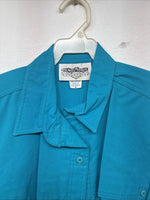 New Women’s San Angelo Blue Long Sleeve Button Up Medium MM-109