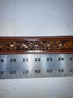 New Brown Genuine Leather Perkies Tooled 22” Belt #601 NN-51