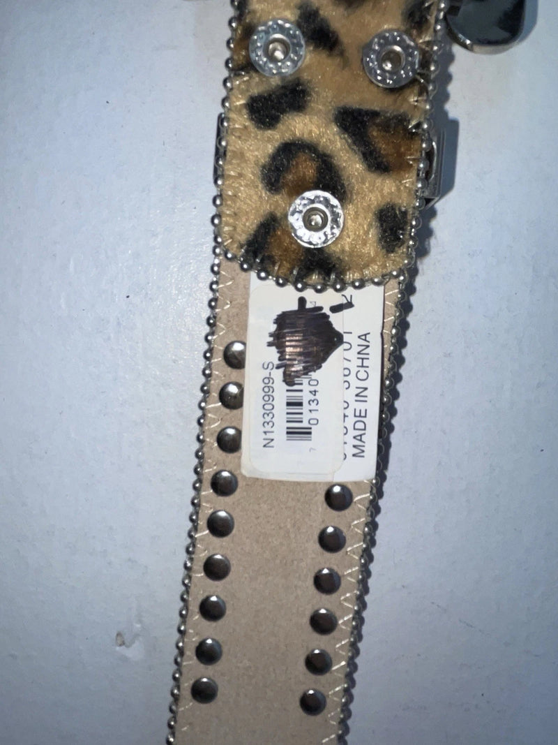 New Leopard Print Genuine Leather Blazin Roxx Bling S Belt #N1330999 Z-51