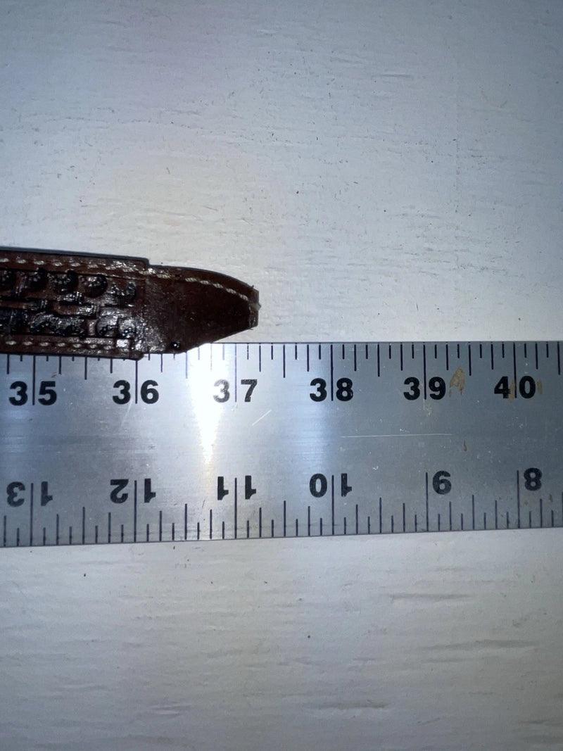 New Brown Genuine Leather Nocona Silver Bling 32” Belt #2434002 JJ-144