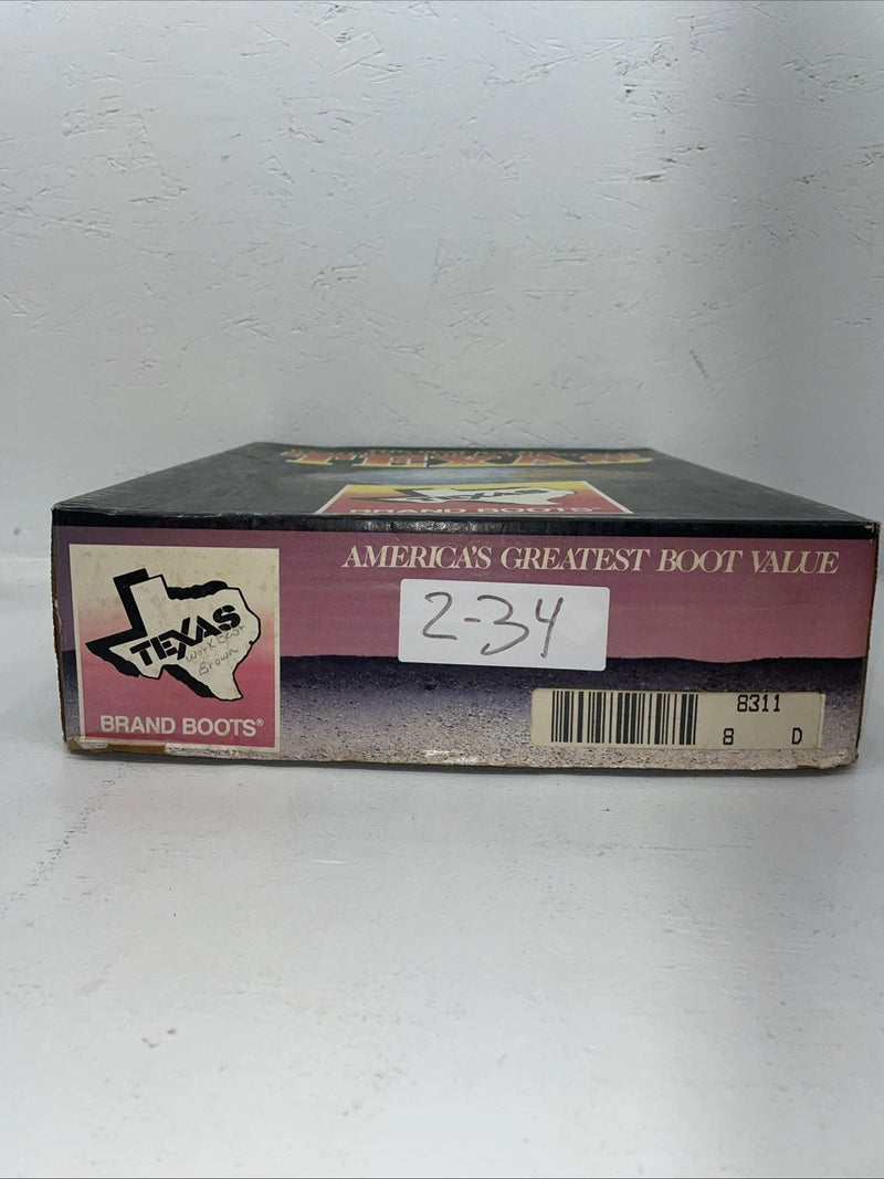 New Men’s Brown Texas Brand Cowboy Boots. 8311 8 D. 2-34