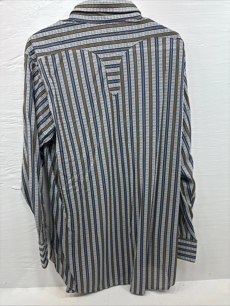 New Men’s RocketMount multicolor Stripe Long Sleeve Pearl Snap XL M-61