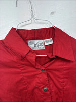 New Women’s Mine & Bills Red Long Sleeve Crop Button Up Large MM-130