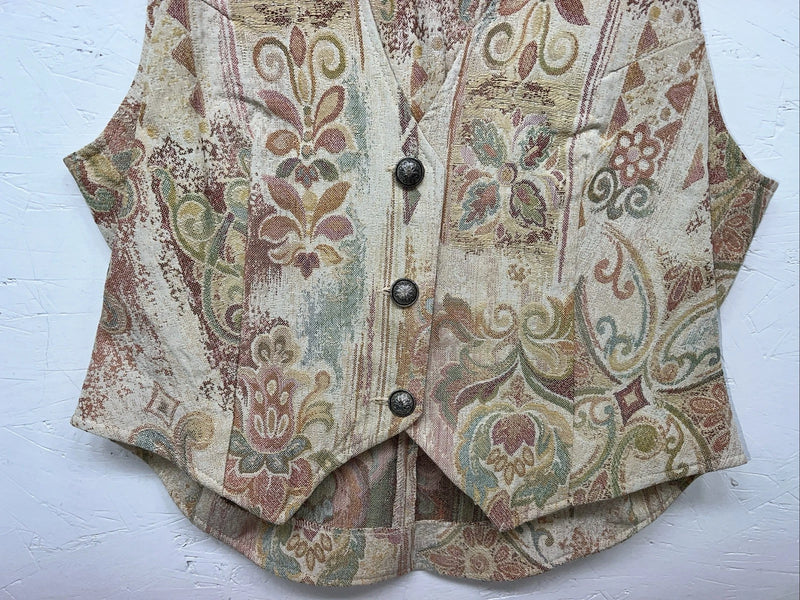 New Women’s Longhorn Multicolor Floral Vest Large #5652 WW-40