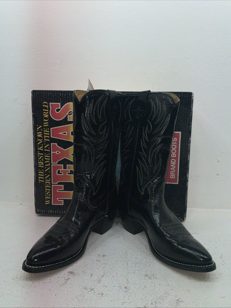 New Men’s Black Texas Brand Cowboy Boots. N 5010 10 D. 7-15