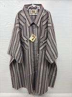New Men’s ELY Cattleman Multicolor Stripe Short Sleeve Pearl Snap 3XL M-82