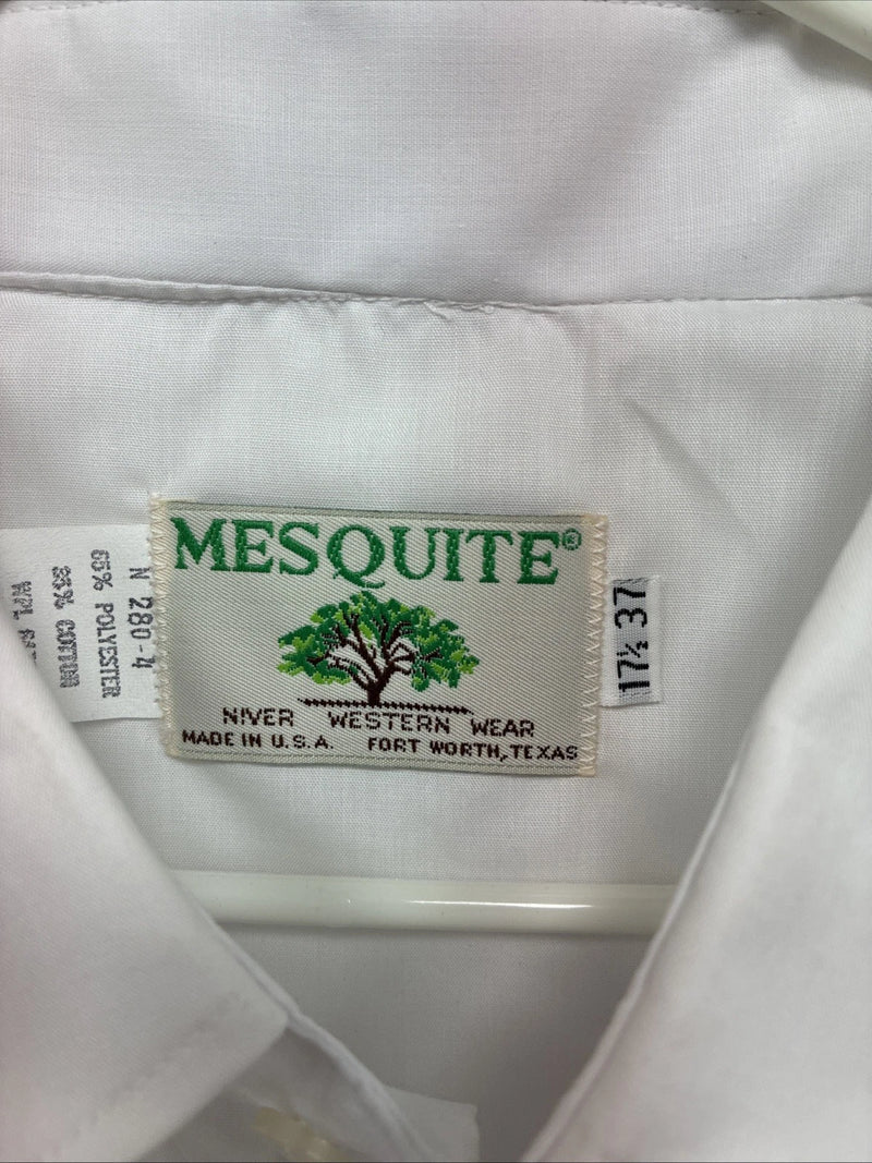 New Men’s Mesquite White Long Sleeve Pearl Snap 17.5 X 37 XL T-91