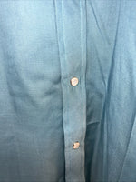 New Mens Blue Short Sleeve ELY cattleman Pearl Snap Shirt. 18.5 2XL G-76
