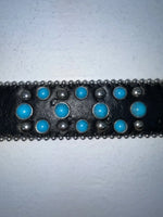 New Black Genuine Leather Blazin Roxx Blue Bling Cross S Belt #N3520401 Z-54