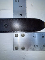 New Black Genuine Leather Double S Silver Pendent 28” Belt #3508501 JJ-49