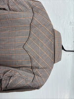 New Men’s Champion Western Brown Plaid Long Sleeve Pearl Snap 16 Large M-86