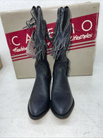 New Women’s Navy Fringe Capezio Cowboy Boots. L 692 7.5 7 1/2 M. 17-80