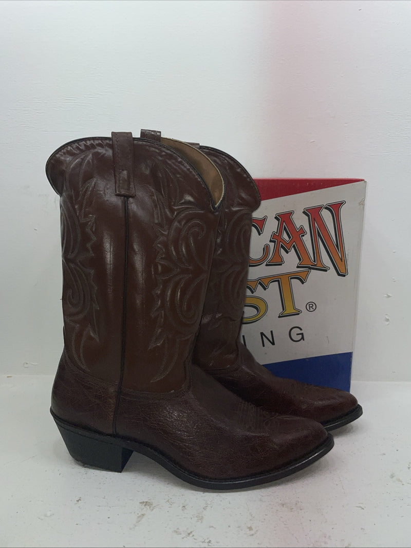 New Men’s Brown American West Cowboy Boots. 68103 14 D. 8-66