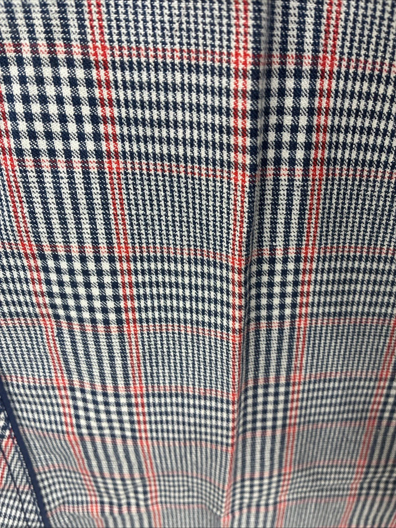 New Men’s Champion Westerns Blue Red Plaid Long Sleeve Pearl Snap 14 Small R-26