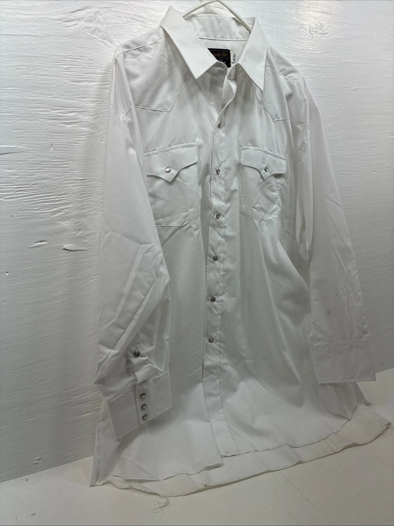 New Men’s Panhandle Slim White Long Sleeve Pearl Snap 3XL E-76