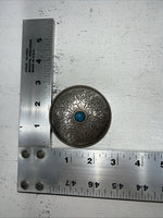 New Women’s Round Silver Belt Buckle Sigh Turquoise In Middle Shell Design. F-6