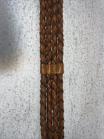 New Brown Genuine Leather Braided Rope 34” Belt #02-4702 Z-17