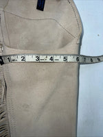 New Children’s Tan Congress Leather Show Chaps Fringe Adjustable Waist 21” I-67