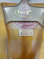 Be Women’s H Bar C Yellow Checker Long Sleeve Pearl Snap Size 30 LL-111